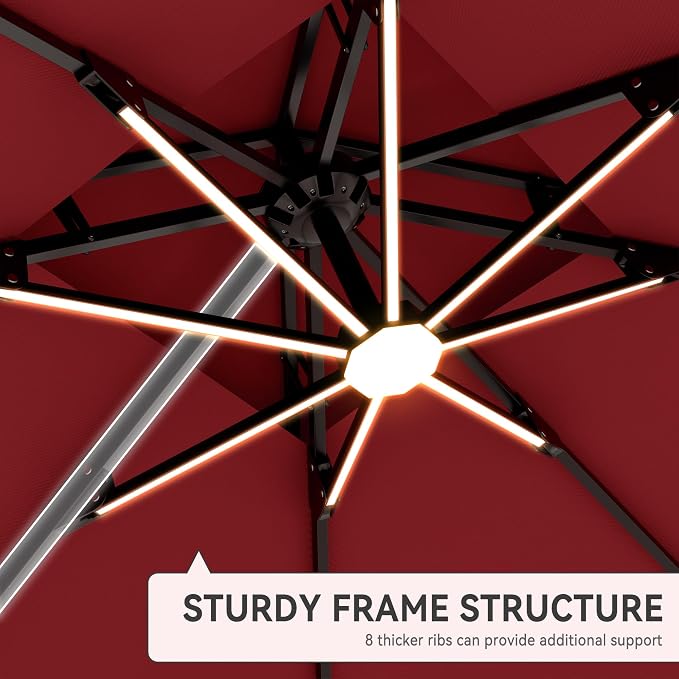 9' X 12' Cantilever Patio Outdoor Umbrella - Image 2