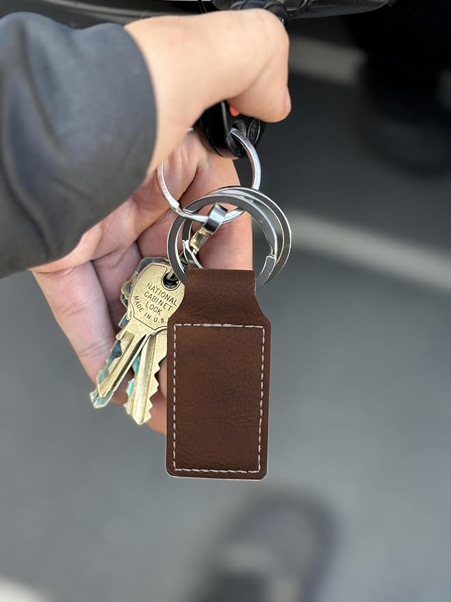 LaserGram Rectangle Keychain, Coat of Arms Germany, Personalized Engraving Included (Rustic with Silver)