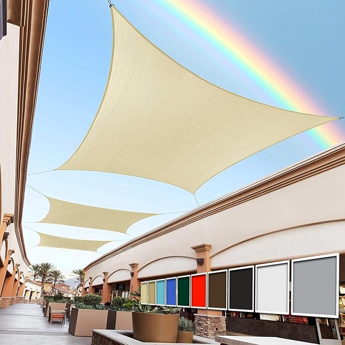 Royal Shade 8' x 20' Custom Size Beige Rectangle Sunshade Sail by RoyalShade