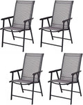 GIANTEX Set of 4 Folding Patio Chairs, Outdoor Portable Dining Chairs by Giantex