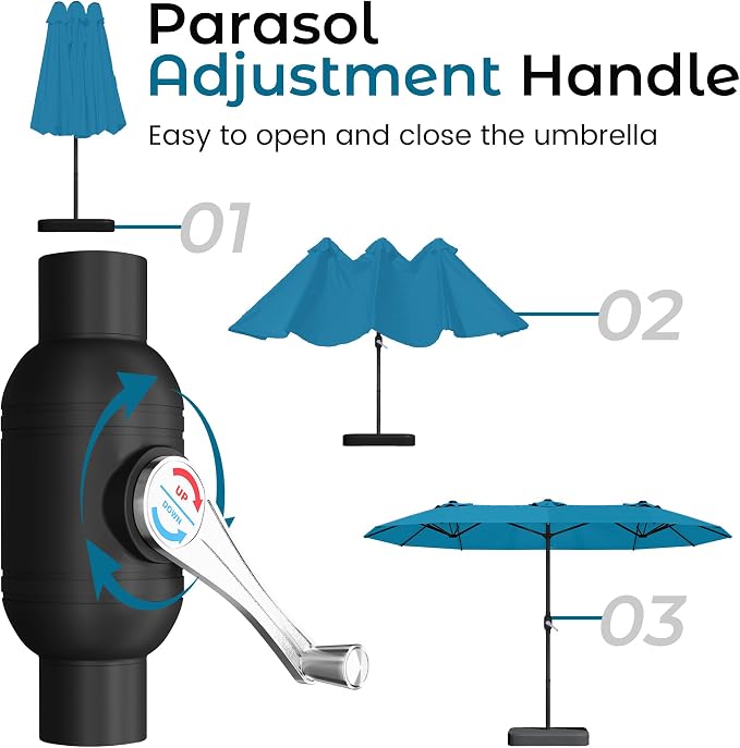 DomeShade 15FT Extra Large Patio Umbrella - Image 9