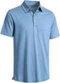 Golf Shirts for Men Dry Fit Short Sleeve Print Performance Moisture Wicking Polo Shirt