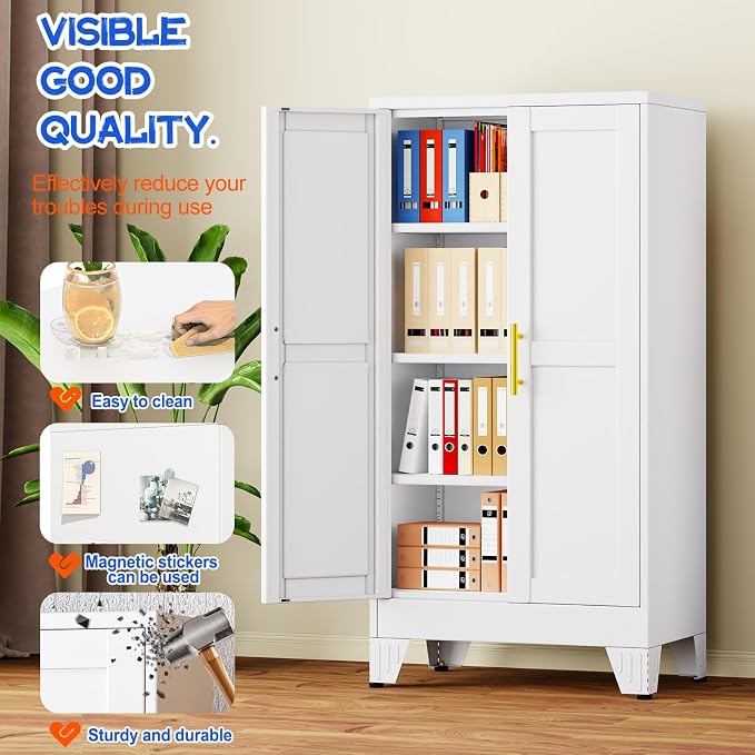 GAIOUS 47.2" Tall Metal Garage Storage Cabinet, File Cabinet - Image 4