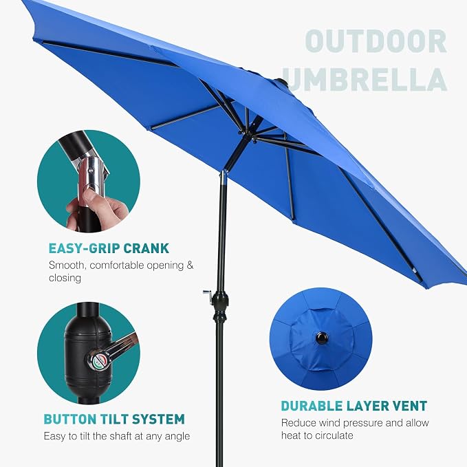 OLIXIS 9ft Patio Table Umbrella, Outdoor Patio Umbrella - Image 2