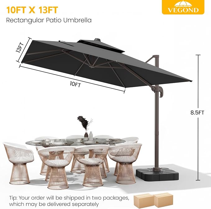 10x13 FT Patio Cantilever Umbrella - Image 2