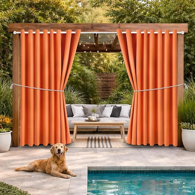 Outdoor Patio Curtain Waterproof Darkening Thermal Insulated Indoor Curtains by DivaenCamino