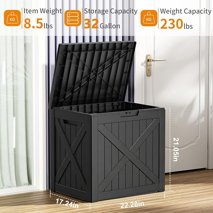 32 Gallon Deck Box, Waterproof Outdoor Storage Boxes - Image 7