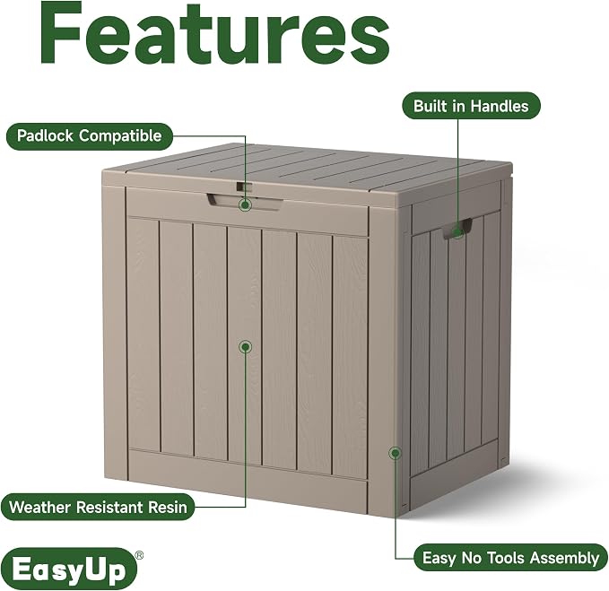 30 Gal Outdoor Storage Box Waterproof UV Resistant Deck Box | Resin storage bin - Image 3