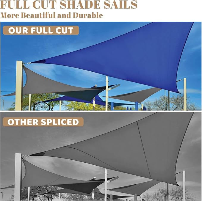 Sun Shade Sail 13'x23'x26.4' Sand Triangle Shade Cover Custom Size | 95% UV - Image 5