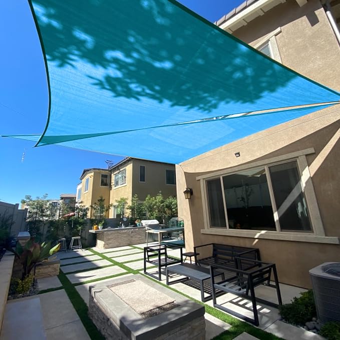 Sun Shade Sail 17'x24'x29.4' Turquoise Blue Triangle Custom Size | 95% UV Block by SUNLAX