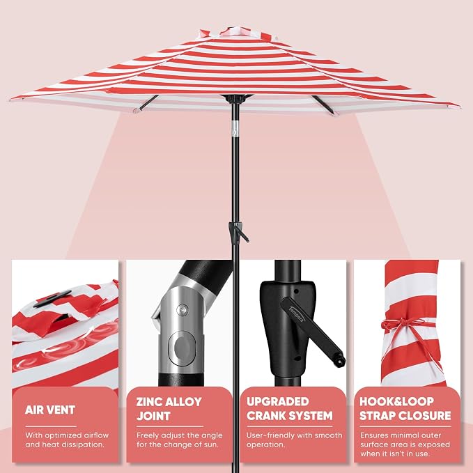 Tempera Patio Market Outdoor Table Umbrella - Image 3