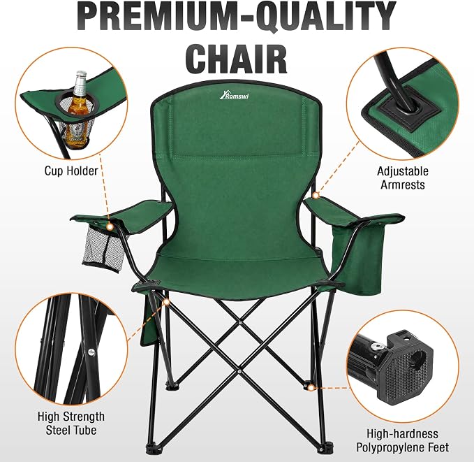 Camping Chairs for Adults, 2 Pack Heavy Duty Folding Chair - Image 6