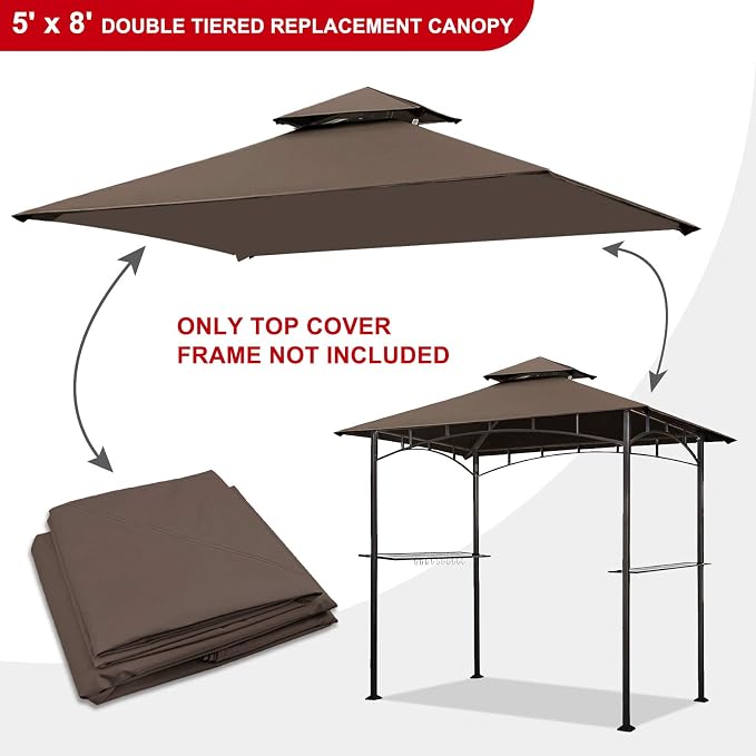 Eurmax USA High Performance Grill Gazebo Canopy Replacement Cover 5x8 BBQ - Image 3