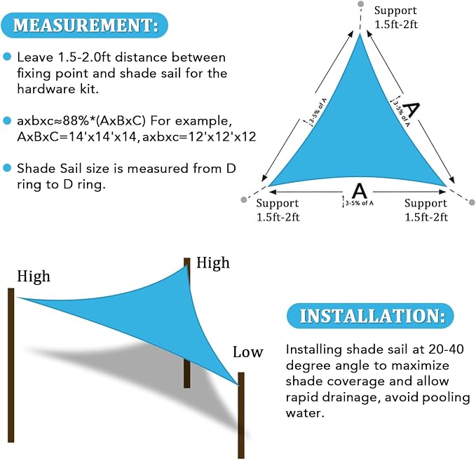 Shade&Beyond Custom Sun Shade Sail 7'x8'x10.6' Triangle Sun Sail Shades Patio - Image 6