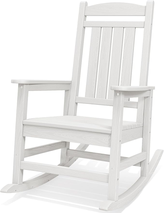 SERWALL HDPE Oversized Rocking Chair Outdoor, Patio Rocking Chairs, Porch Rocker by SERWALL