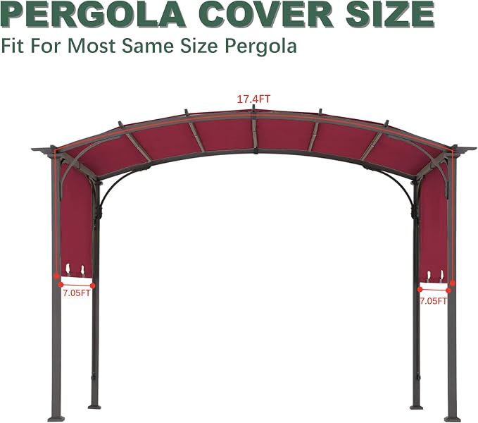 85" x 208" Universal Pergola Replacement Canopy Cover | Waterproof Shade Top - Image 4