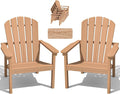 Compact Stackable Adirondack Chairs Set of 2, Teak | 26.3" Wide HDPE, by nevilywood