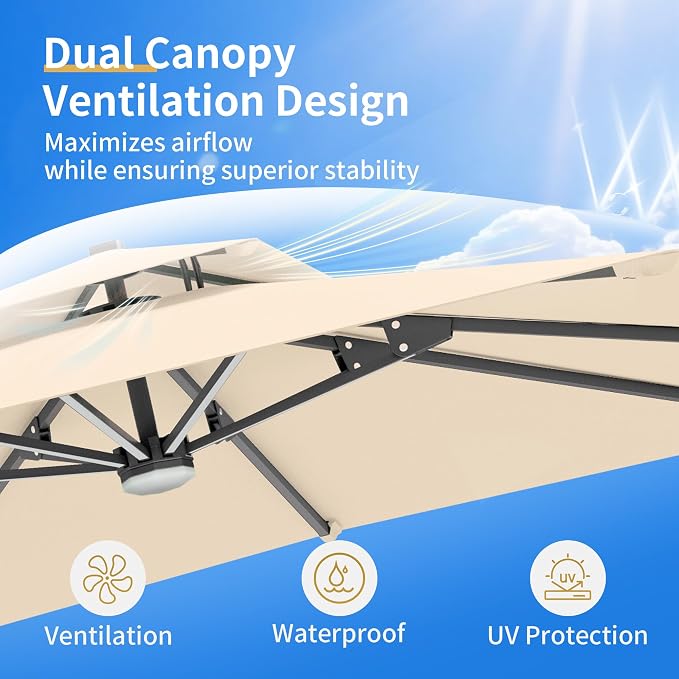 10 X 13 FT Cantilever Patio Umbrella - Image 8