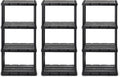 Gracious Living 3 Pack Light Duty Storage Shelves, Knect-A-Shelf 4-Shelf by GraciousLiving