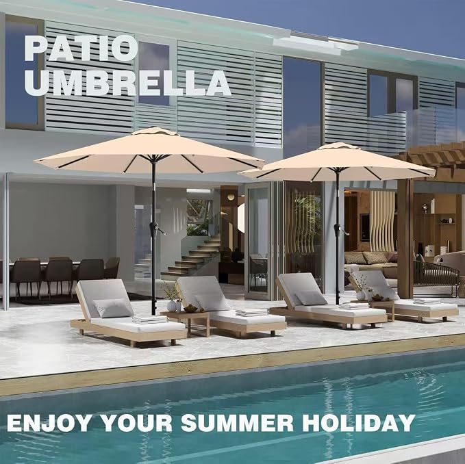 9 FT Patio Umbrella for Outdoor, Outdoor Table Umbrella - Image 8