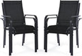 Patio Chairs Set of 4, Stackable Outdoor Dining Chairs, All Weather Breathable by WENTUM