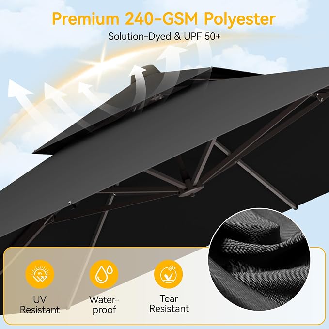 10x13 FT Patio Cantilever Umbrella - Image 5
