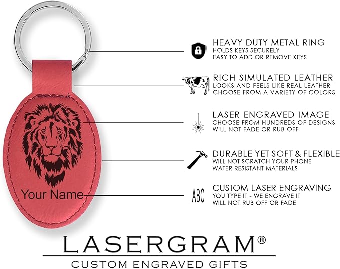 LaserGram Oval Keychain, Disc Golf, Personalized Engraving Included