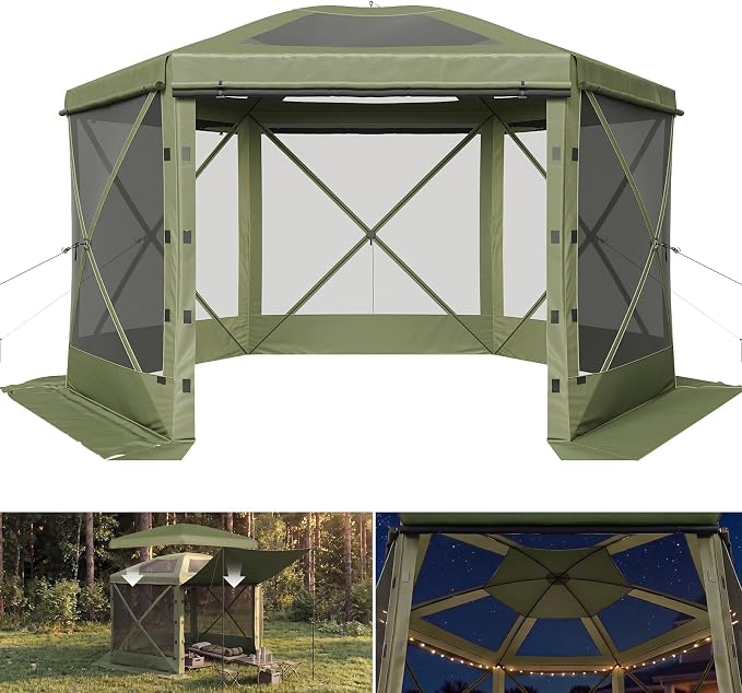 Aoxun 15x15ft Pop Up Canopy Tent, Screen Tent by Aoxun