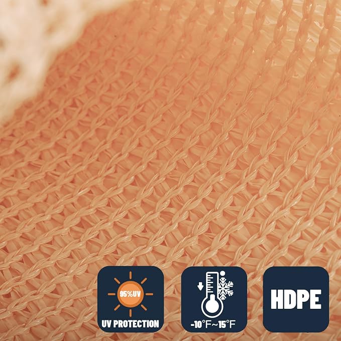 SUNNY GUARD Custom Size 19'x19'x19' Peach Fuzz Sun Shade Sail Triangle UV Block - Image 4