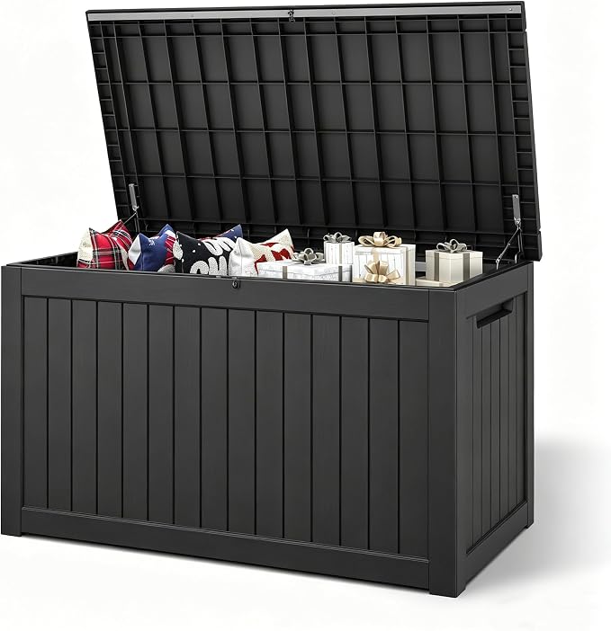 Fancyango 270 Gallon Outdoor Deck Box Waterproof, Large Storage Box by Warmnestforpets