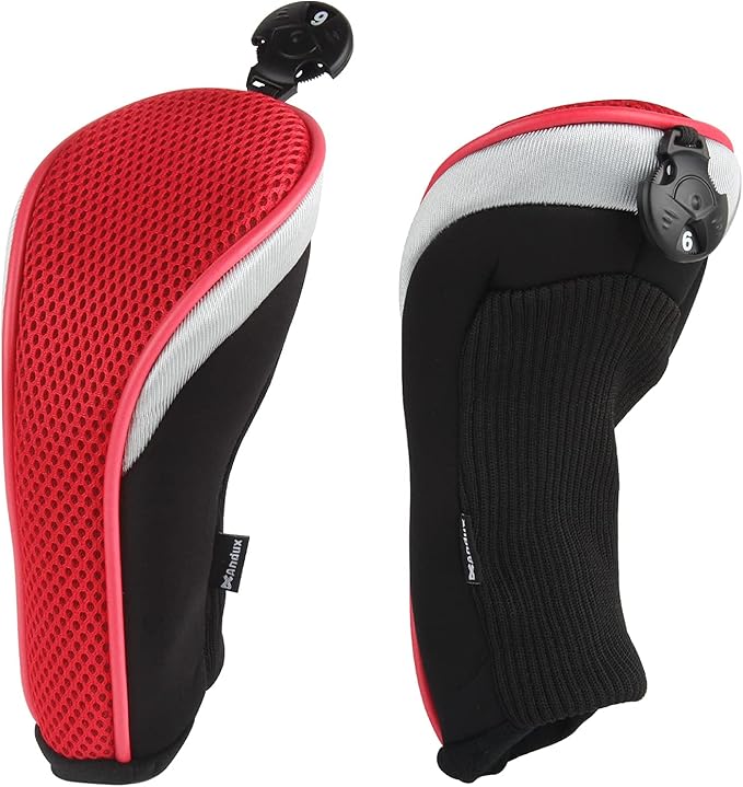 Andux Mesh Golf Hybrid Club Head Covers with Dial Number Tags, 4pcs/set