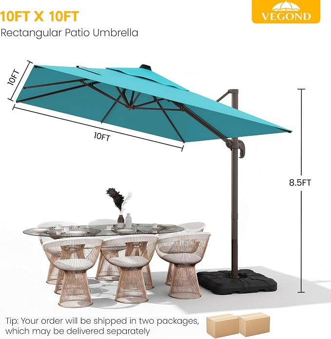 10x10 FT Patio Cantilever Umbrella - Image 2