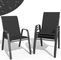 Patio Dining Chairs Set of 4 Outdoor Stackable Dining Chairs by TQKVIPI