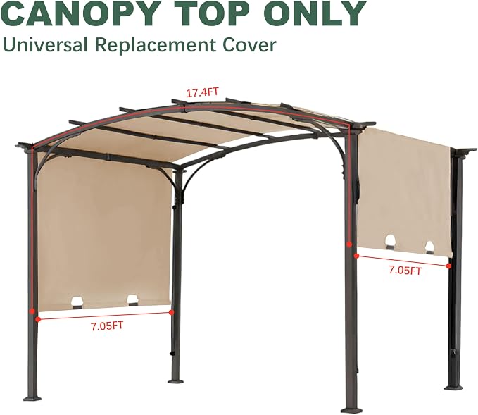 85" x 208" Universal Pergola Replacement Canopy Cover | Waterproof Shade Top - Image 3