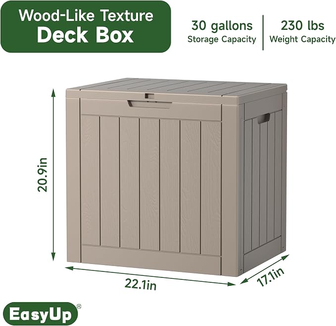 30 Gal Outdoor Storage Box Waterproof UV Resistant Deck Box | Resin storage bin - Image 2