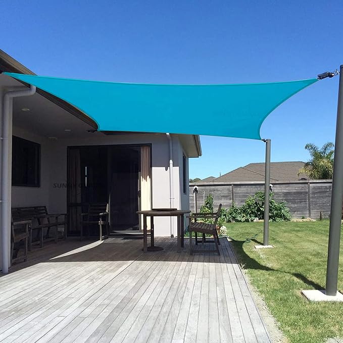 SUNNY GUARD Custom Size 14'x28' Rectangle Turquoise Blue UV Block Sunshade by SUNNYGUARD