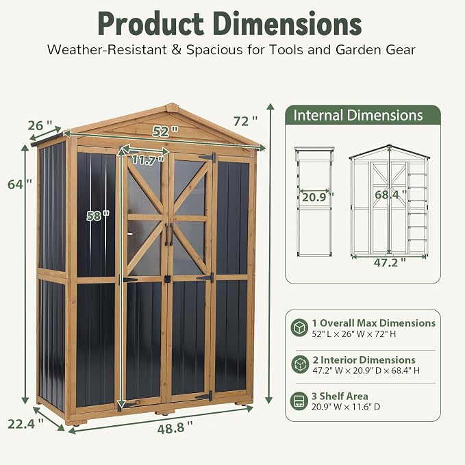 Ketive Outdoor Storage Cabinet, 72-Inch Tall, - Image 2