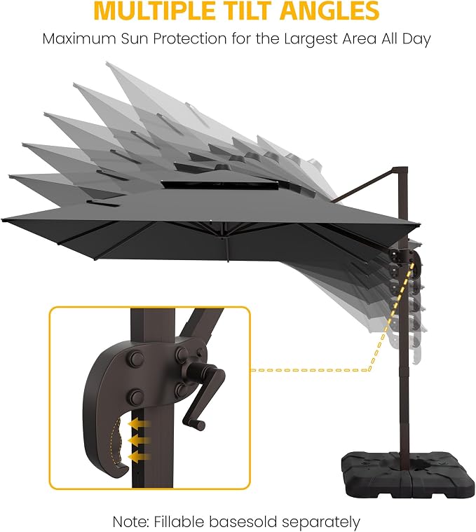 9x12 FT Patio Cantilever Umbrella - Image 6