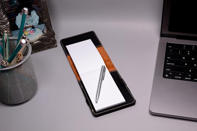 LaserGram Mini Padfolio with Notepad and Pen, Golfer Golfing, Personalized Engraving Included (Carbon Fiber Black with Silver)