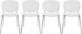 2xhome Set of 4 Patio Dining Chairs | Modern Stackable Outdoor Pool Side Chair by 2xhome