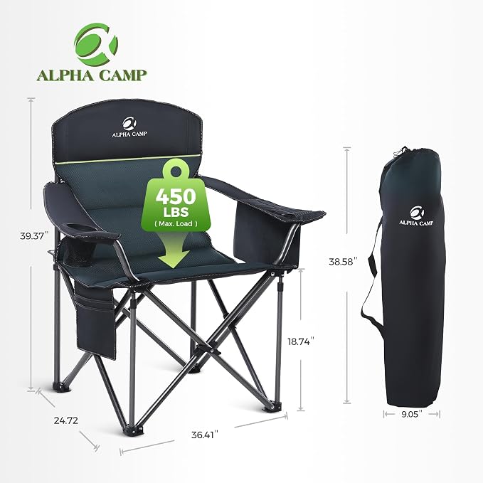 ALPHA CAMP Oversized Fully Padded Camping Chairs - Image 2