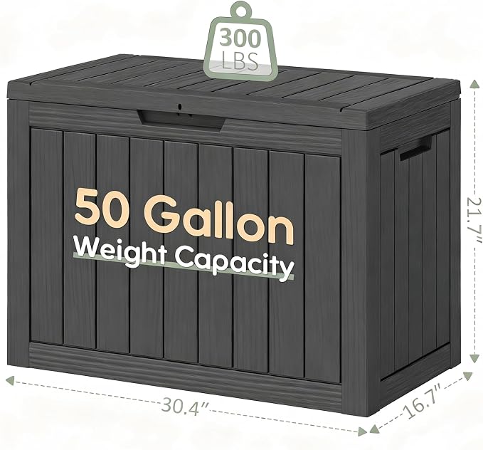 Outdoor Deck Storage Box, Resin Deck Boxes Indoor and outdoor, Waterproof - Image 2