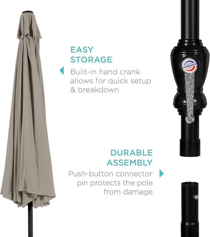 Best Choice Products 10ft Outdoor Patio Umbrella, Outdoor Table Umbrella - Image 6
