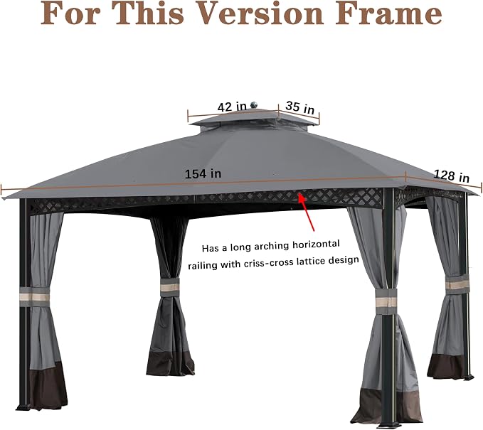 SCOCANOPY Gary Replacement Top for 10X12Ft Oakmont Gazebo L-GZ1188PST-A - Image 5