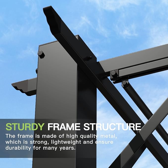 Aoxun 10.5'x10.5' Outdoor Pergola, Patio Pergola - Image 2