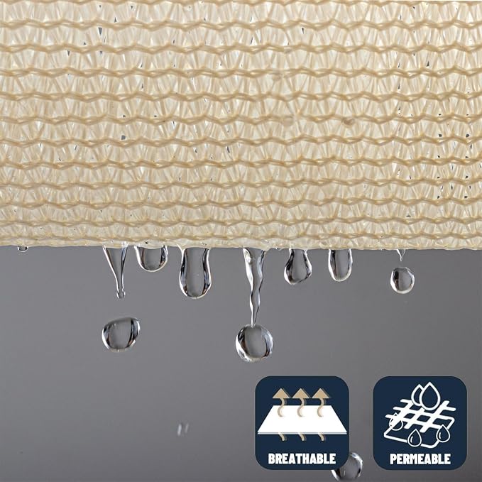 SUNNY GUARD 12' x 12' x 17' Triangle Shade Sail 95% UV Block Outdoor Canopy | - Image 5