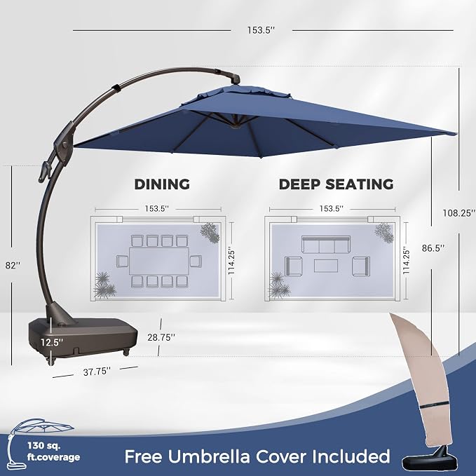Grand patio 10x13 FT Large Cantilever Umbrella - Image 2