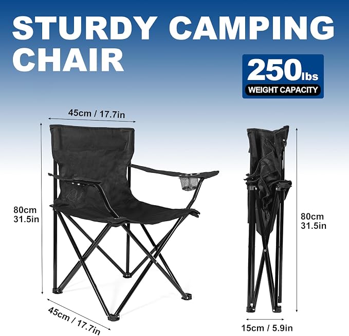 WEIDIORME 2 Pack Lightweight Camping Chairs - Image 3