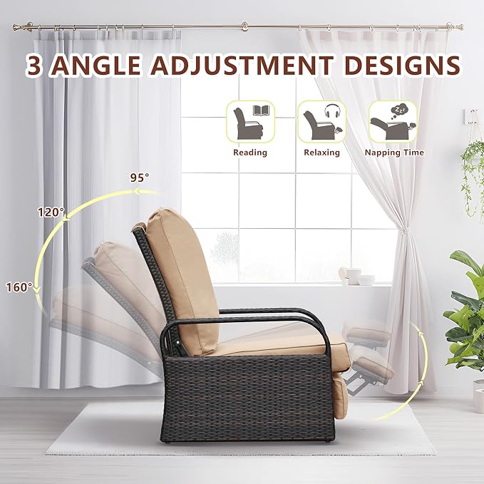 Outdoor Wicker Recliner Chair - Image 3