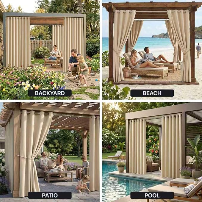 DIVA EN CAMINO DEC Outdoor Patio Curtain Waterproof Darkening Thermal Insulated - Image 9